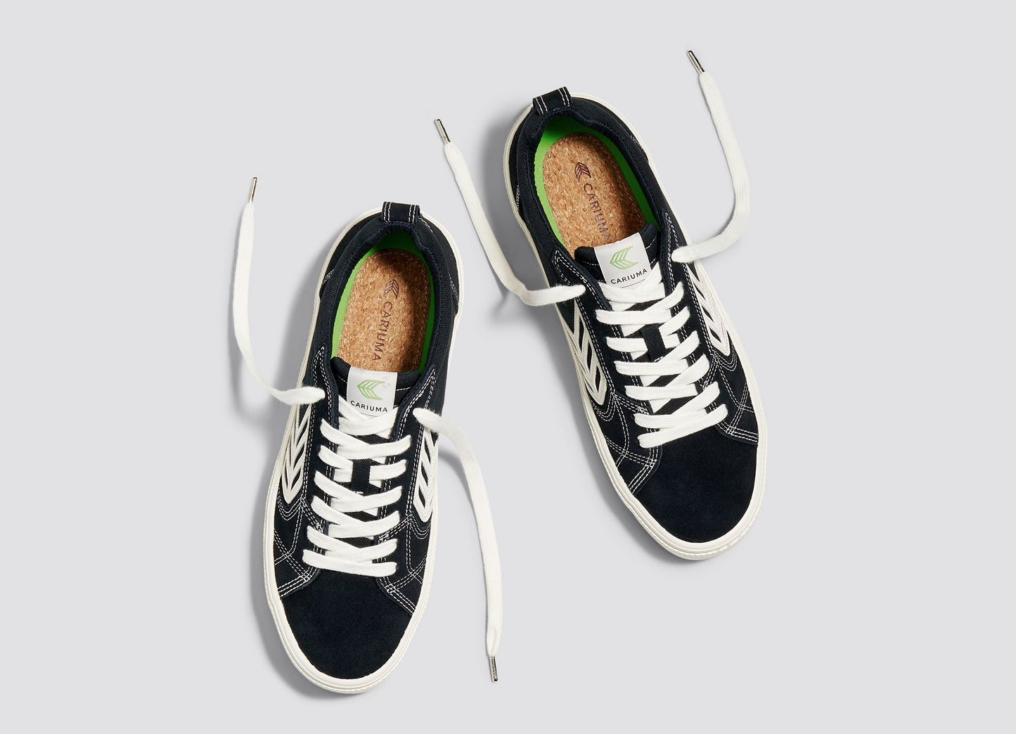 Cariuma CATIBA PRO Skate Black Suede and Canvas Ivory Logo Sneaker Unisex