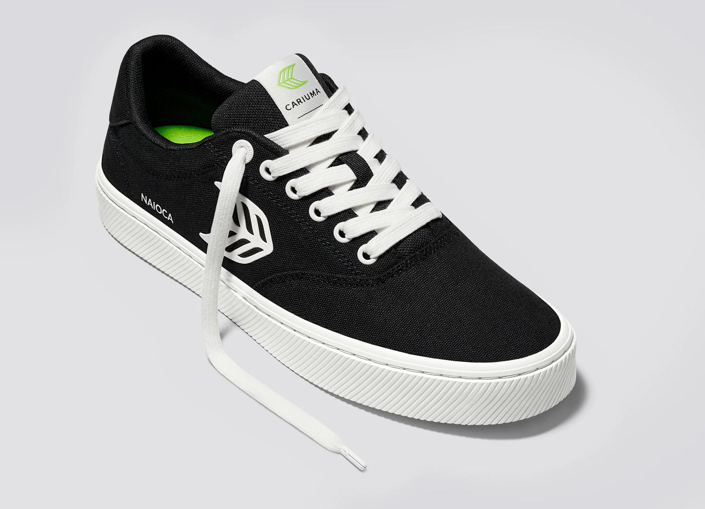 Cariuma NAIOCA Black Canvas Off White Logo Sneaker Unisex