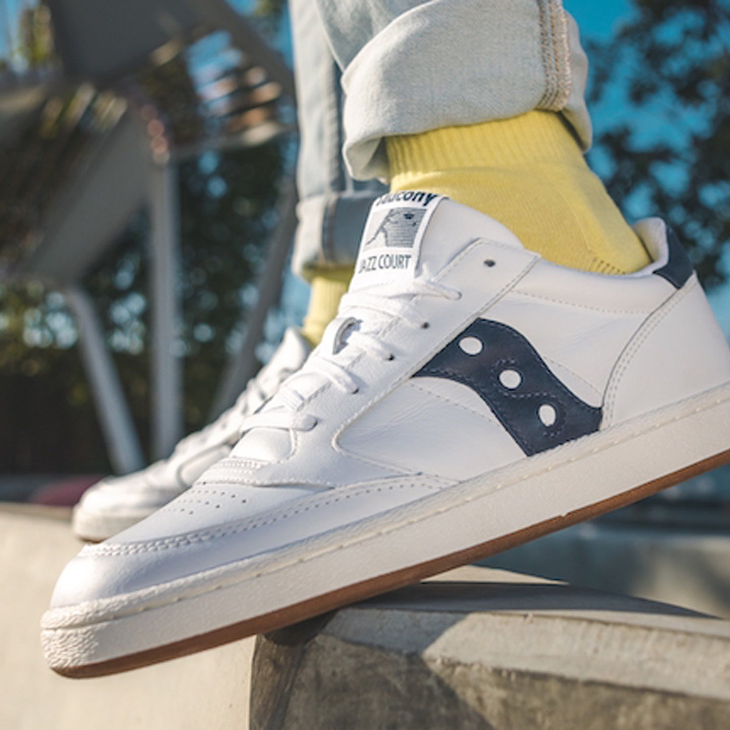 Saucony Jazz Court White/Navy Unisex Men's Women's