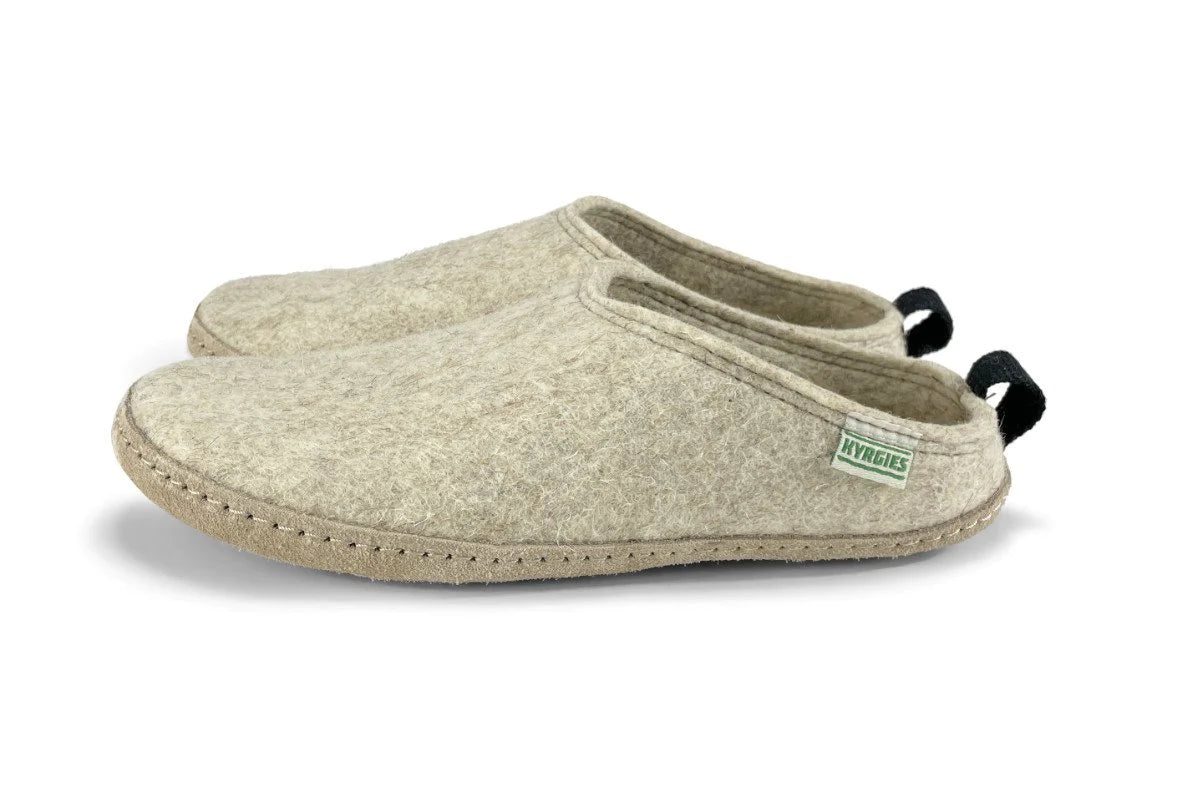 Kyrgies Woolen Slides House Shoe Oatmeal Unisex Men's Women's