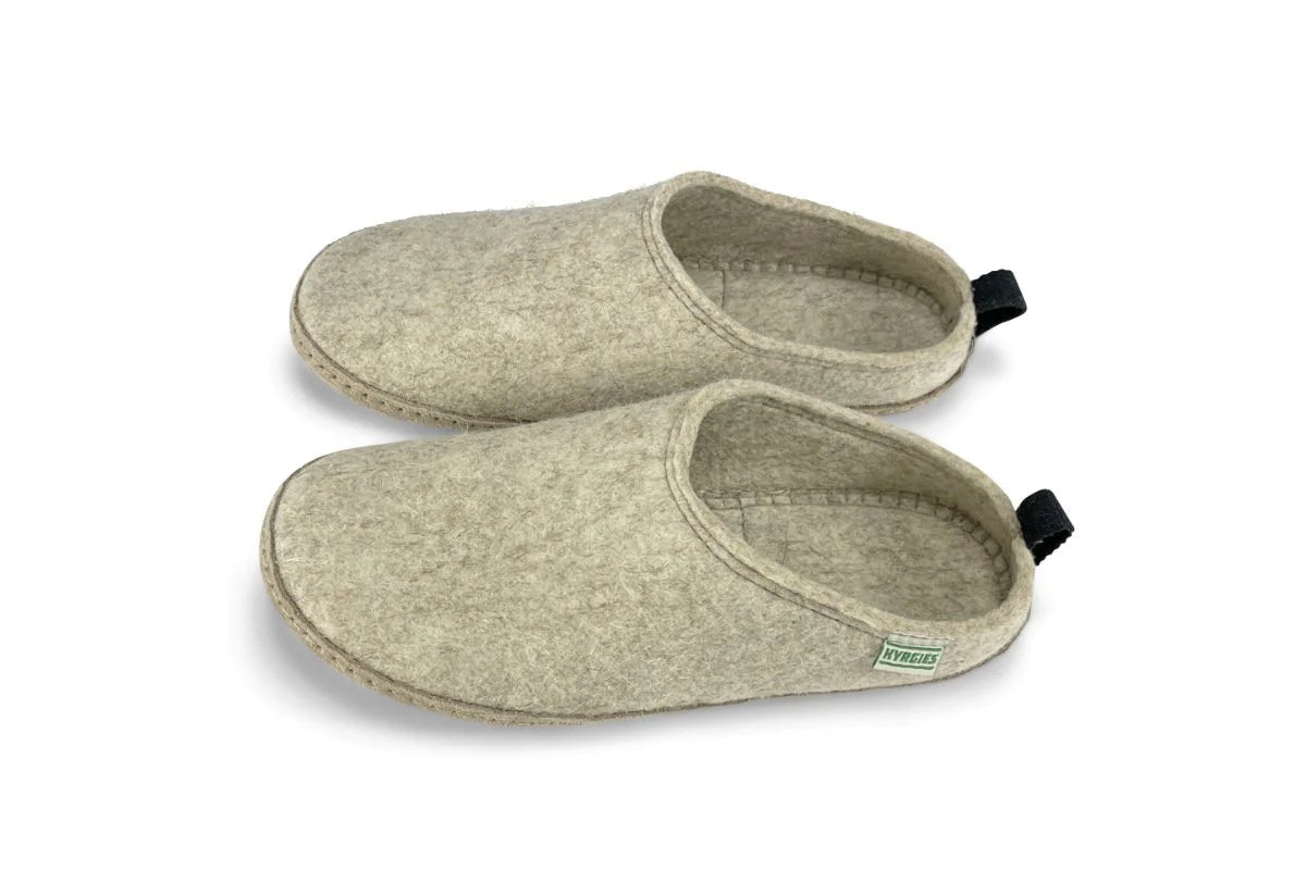 Kyrgies Woolen Slides House Shoe Oatmeal Unisex Men's Women's