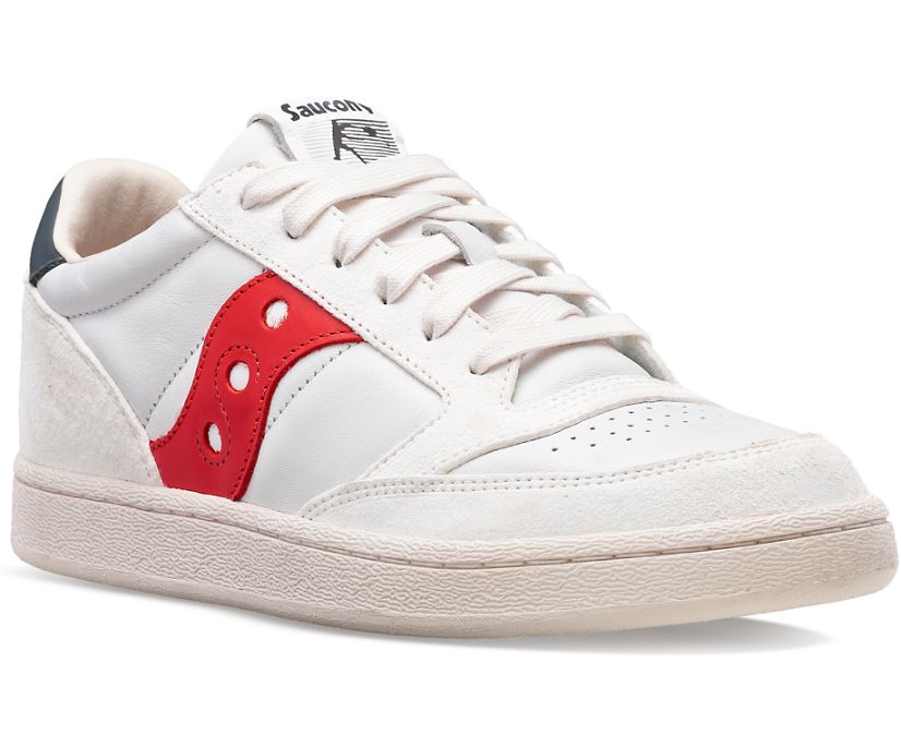 Saucony Jazz Court Premium White/Red Unisex Men's Women's