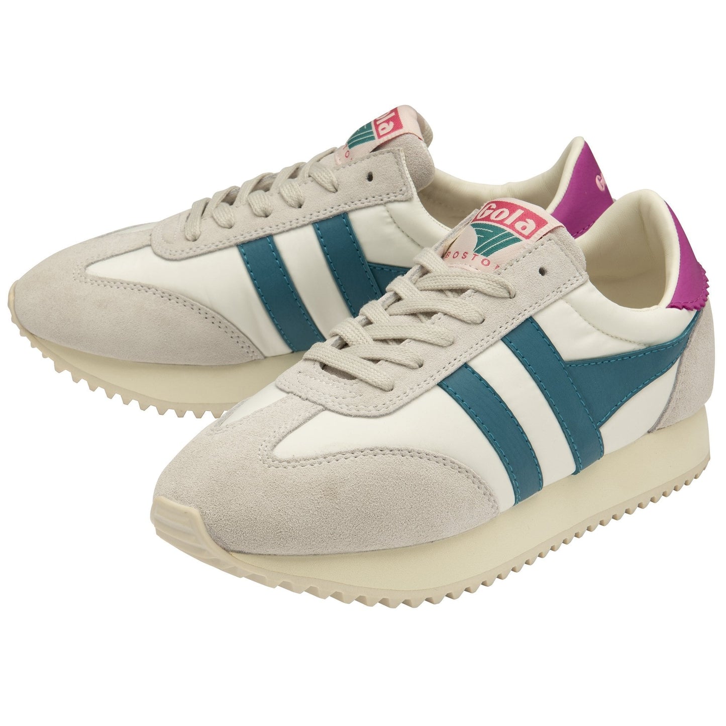 Gola Classic Boston 78 Off White/Teal/Fuchsia Women's