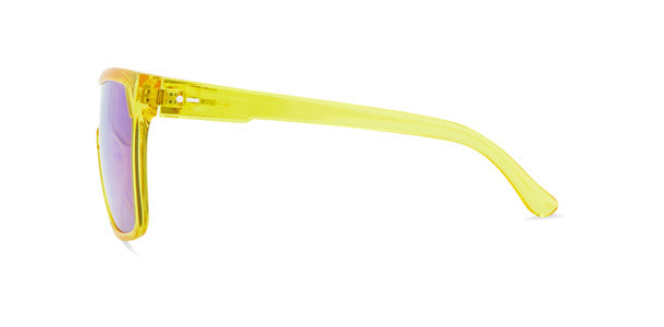 Dot - Dash Sunglasses SHOEY Yellow Satin/ Blue Chrome