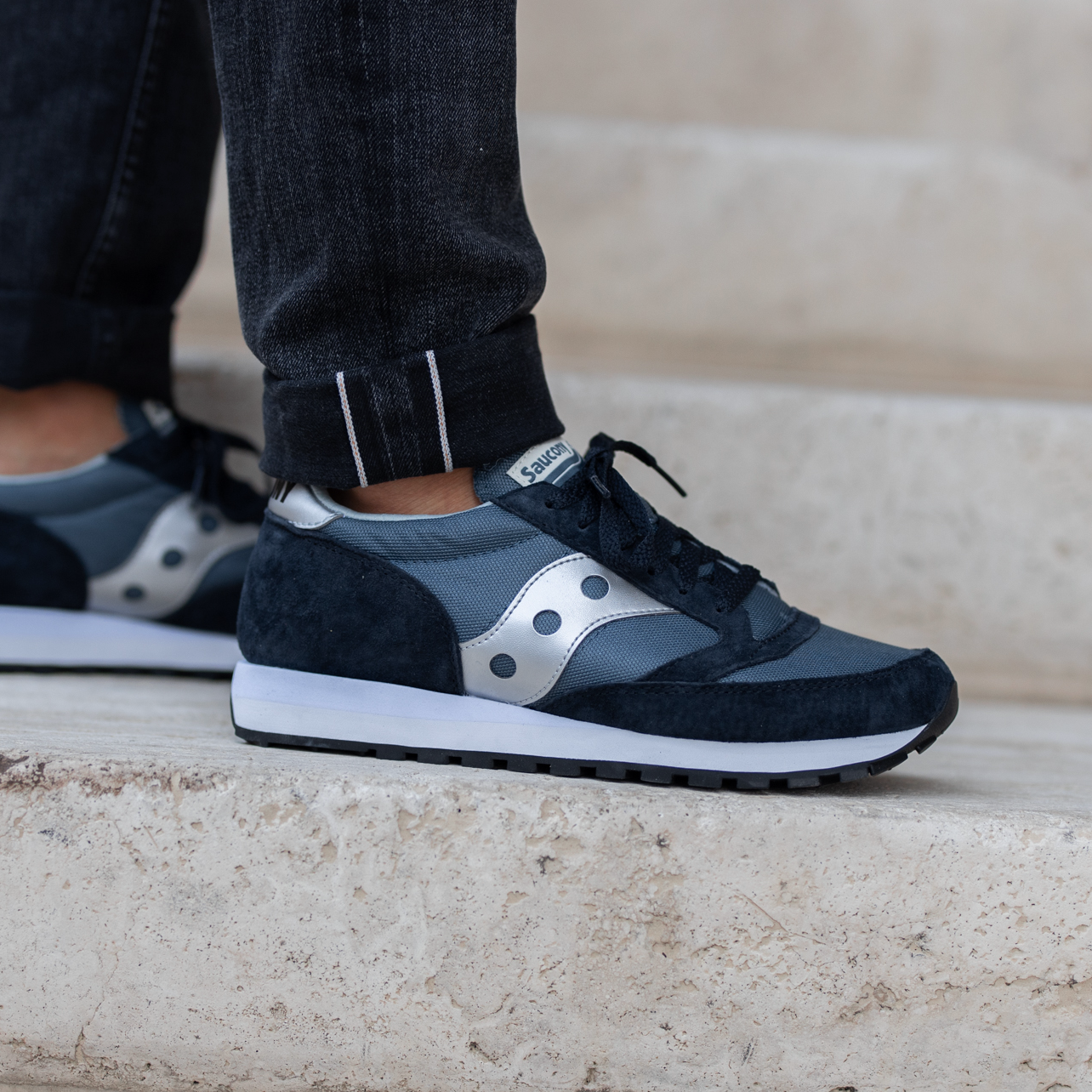 Saucony jazz original navy silver discount
