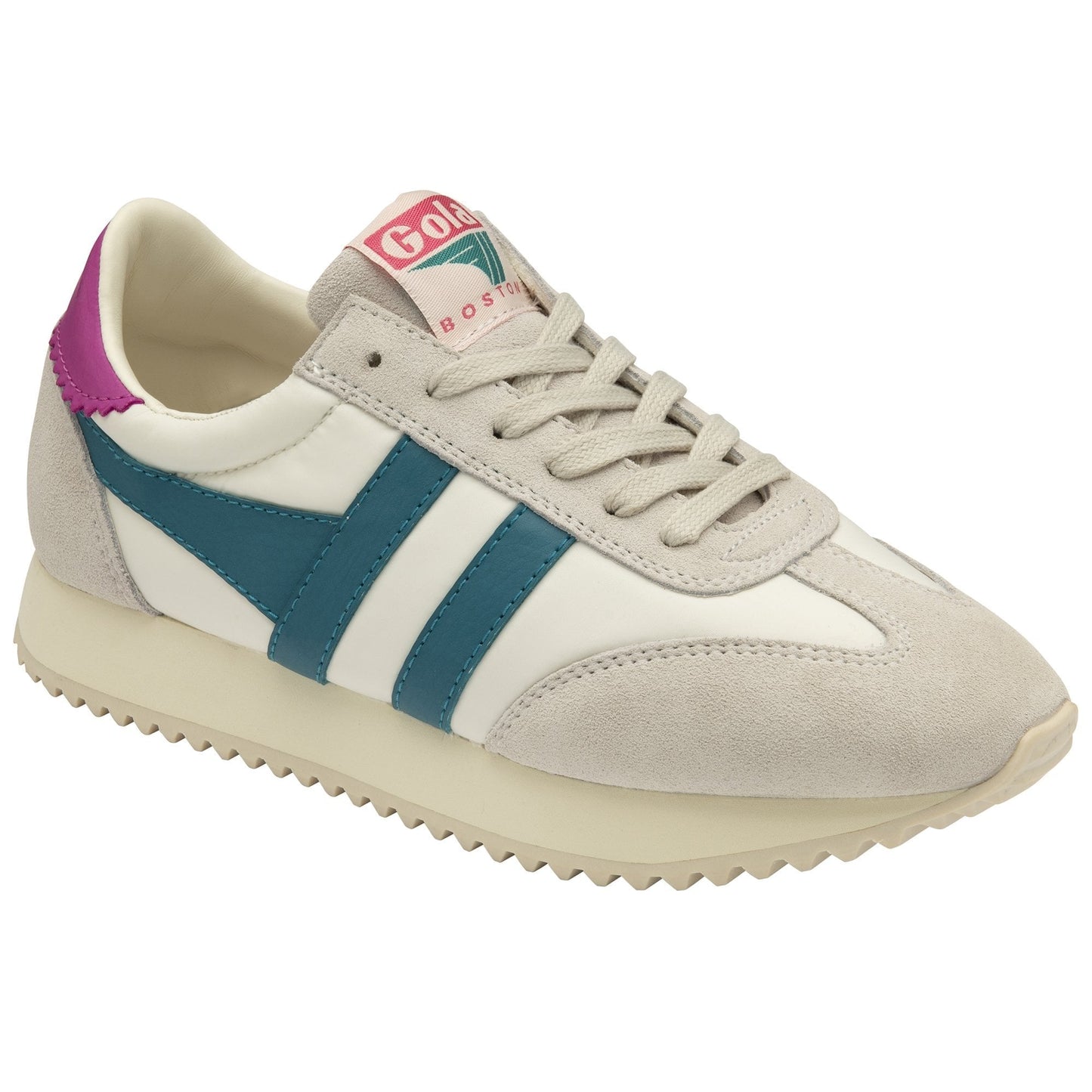 Gola Classic Boston 78 Off White/Teal/Fuchsia Women's